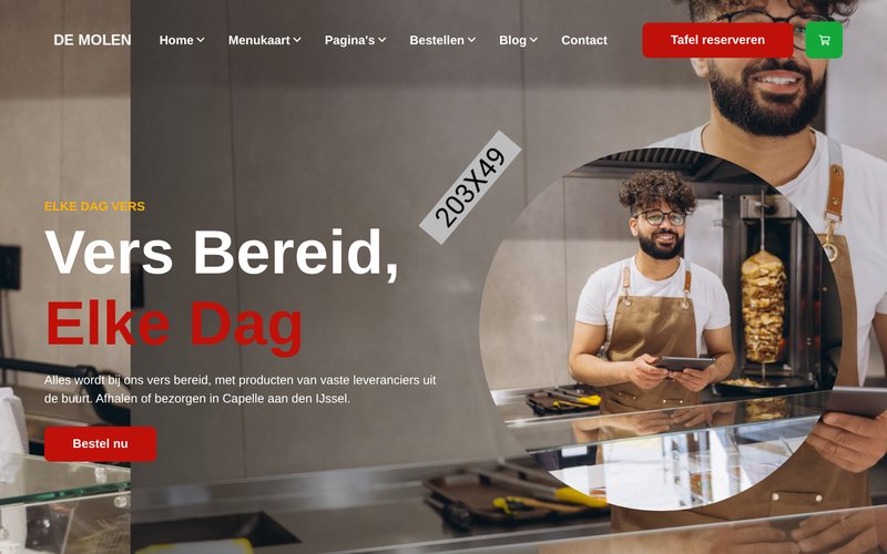 Voorbeeldontwerp eetcafé