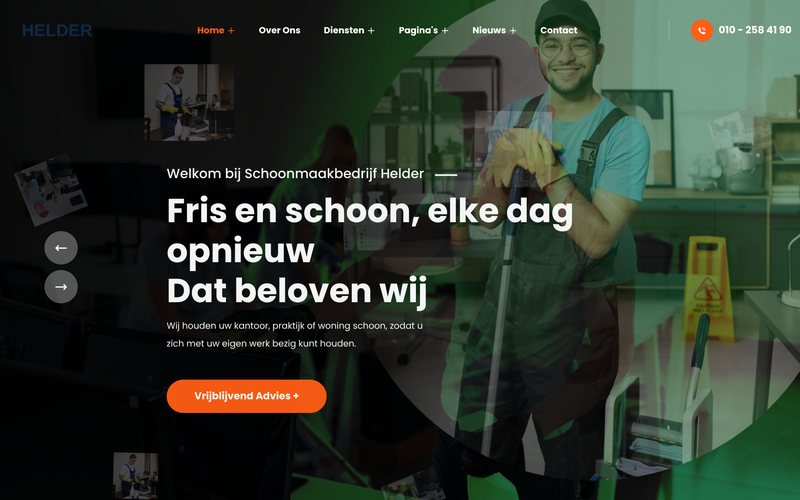 Voorbeeldontwerp schoonmaakbedrijf